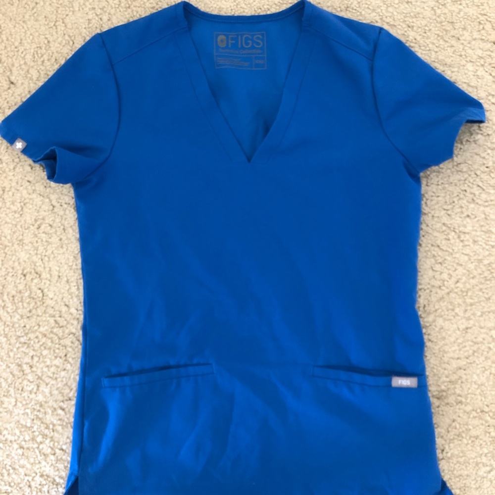 Royal blue Figs scrub top